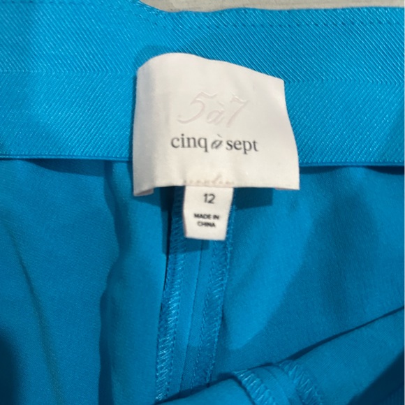 NEW Cinq a Sept pants Brianne pintuck crepe blue size 12 - Picture 5 of 12
